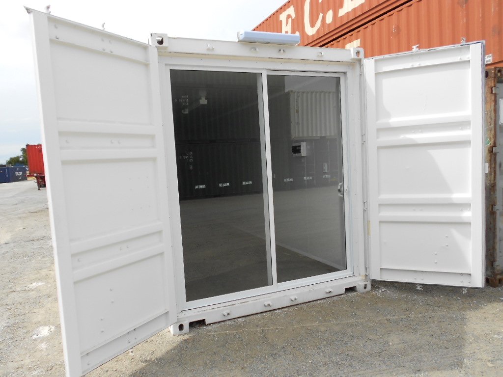 shipping container with Glass Sliding Doors.JPG