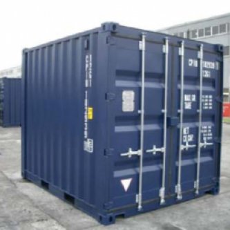 Brand new 10' shipping container - front side view