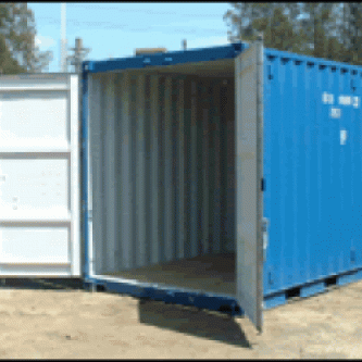 small 6ft container - , blue, doors open
