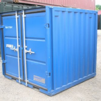 Small 6ft Container, Blue, Doors Closed