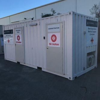 20GP Medical Container and Medical Cache exterior