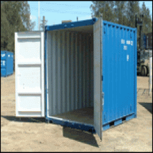 small 6ft container - , blue, doors open